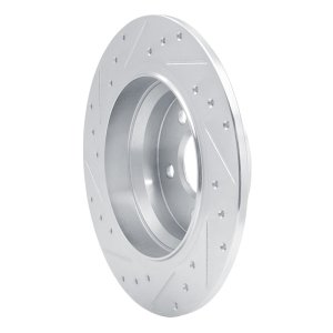 Mercedes-Benz E200 Brake Rotor (1) - Rear Right - R1 Concepts - Drilled & Slotted - Silver - `03-`16